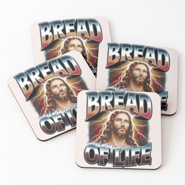 Item preview, Matthew 4:4 – Bread of Life | Bootleg-Style Jesus Art | Christian Bible Verse designed and sold by  KnitLuv.