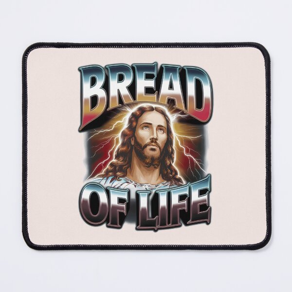 Item preview, Matthew 4:4 – Bread of Life | Bootleg-Style Jesus Art | Christian Bible Verse designed and sold by  KnitLuv.