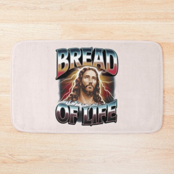 Item preview, Matthew 4:4 – Bread of Life | Bootleg-Style Jesus Art | Christian Bible Verse designed and sold by  KnitLuv.