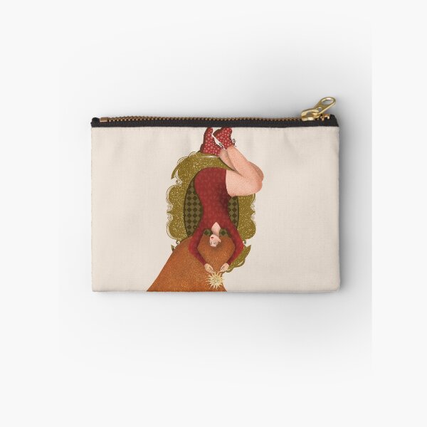 Item preview, Redheaded woman with star in hands upside down in red dress goes beyond the limits designed and sold by Grin Katalina Floral Patterns & Cozy Art.
