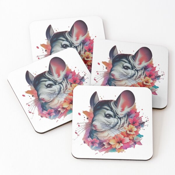 Item preview, A chinchilla surrounded by various colorful leaves and flowers designed and sold by Marcoshop10.