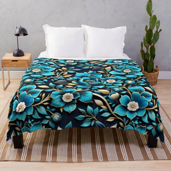 Item preview, Enchanted Azure & Gold Floral | Mystical Botanical Elegance designed and sold by Juliette Ozkalfayan.