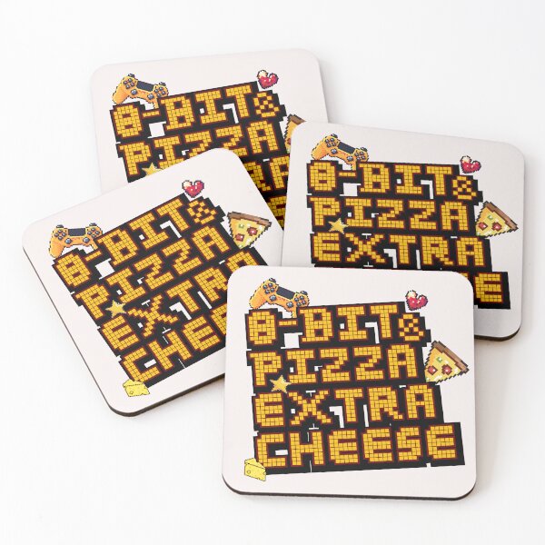 Item preview, 8-bit & pizza extra cheese retro  tees designed and sold by Kummy Bear Shop.