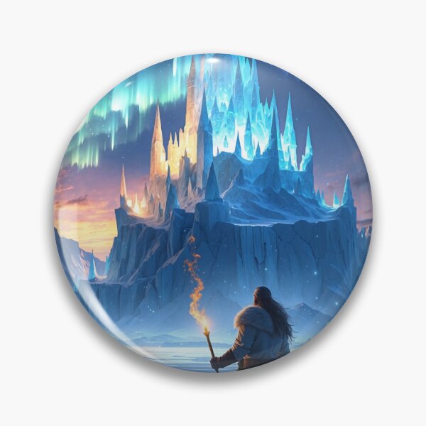 Item preview, Frostbound Castle Reaches Sky, Lone Warrior Ignites Hope designed and sold by Astraliscape.