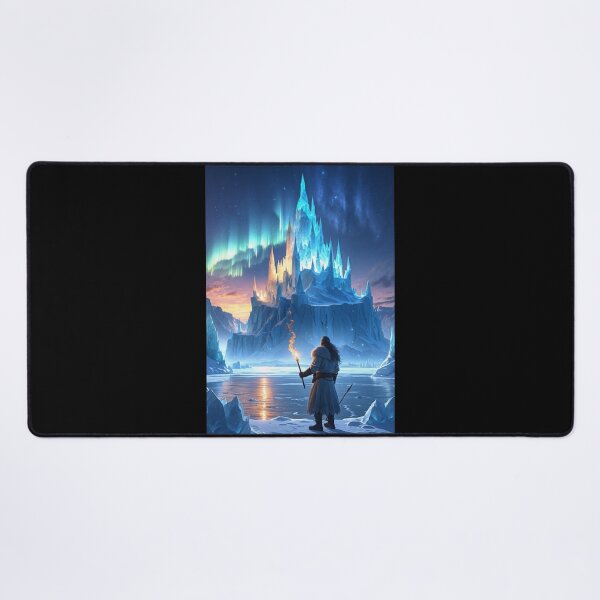 Item preview, Frostbound Castle Reaches Sky, Lone Warrior Ignites Hope designed and sold by Astraliscape.