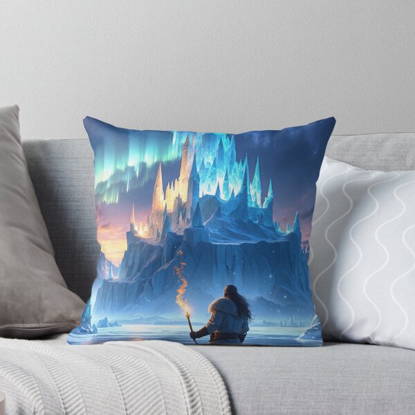 Item preview, Frostbound Castle Reaches Sky, Lone Warrior Ignites Hope designed and sold by Astraliscape.