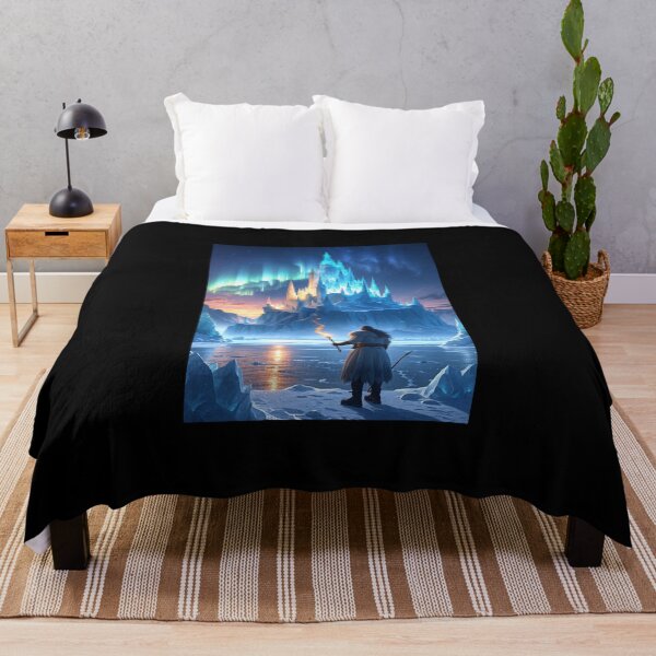 Item preview, Frostbound Castle Reaches Sky, Lone Warrior Ignites Hope designed and sold by Astraliscape.