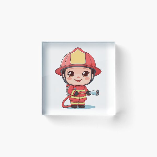 Item preview, Kawaii Chibi Firefighter Girl designed and sold by mancikart.