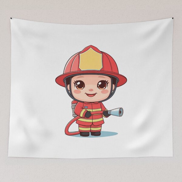 Item preview, Kawaii Chibi Firefighter Girl designed and sold by mancikart.