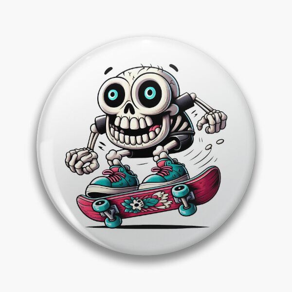 Item preview, Colorful Skull Skateboarder Performing a Trick in Detailed Cartoon Style designed and sold by dreampik.