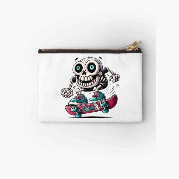 Item preview, Colorful Skull Skateboarder Performing a Trick in Detailed Cartoon Style designed and sold by dreampik.