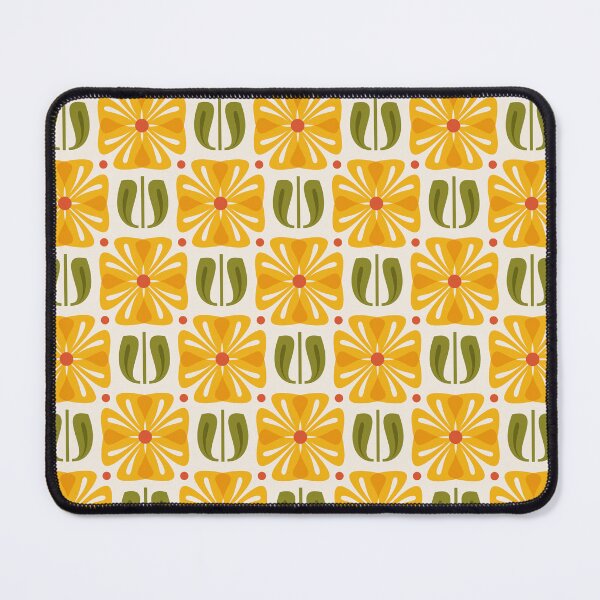 Item preview, KF 0354 D - Vintage Retro Daisy 70s Floral Pattern in Yellow Green Orange designed and sold by KhakiFinch.
