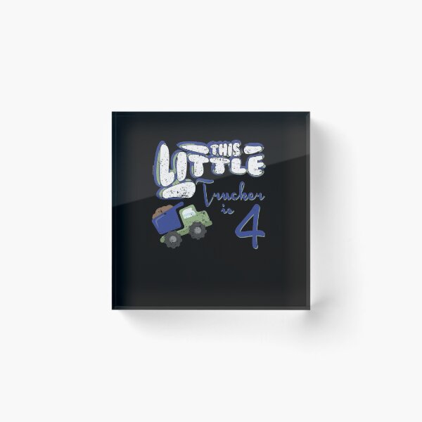 Item preview, Little Trucker 4th Birthday Shirt Girl Boy Kids Birthday Party Shirt designed and sold by KentuckyGirlTee.
