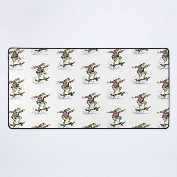 Item preview, Modern Trendy colourful wildflowers Skateboarding Frog  Cute Froggy on a Skateboard  designed and sold by SOUFIANE1991.