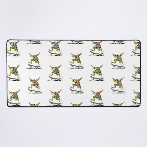 Item preview, Modern Trendy colourful wildflowers Skateboarding Frog  Cute Froggy on a Skateboard  designed and sold by SOUFIANE1991.