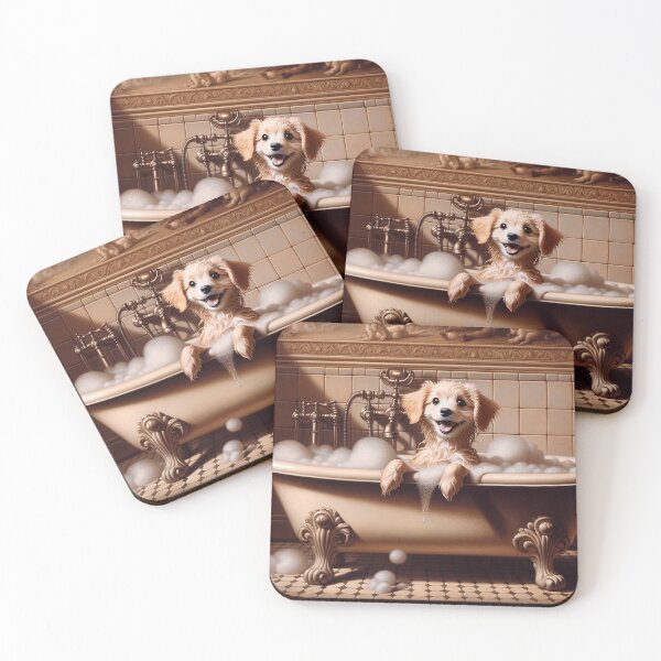 Item preview, Funny Dog in the Bathtub designed and sold by m-y-A-I-A-R-T-.