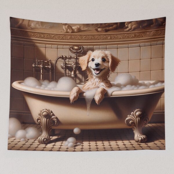 Item preview, Funny Dog in the Bathtub designed and sold by M-Y-A-R-T-.