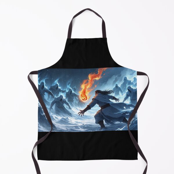 Item preview, Inferno Rising Amid Frost: Blizzard Battle Unleashed designed and sold by Astraliscape.