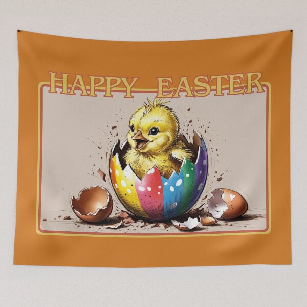 Item preview, Happy Easter Easter chicken Flowers designed and sold by Design_Your_Day.