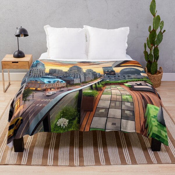 Item preview, minecraft house in a city skyline designed and sold by Psychacharm.