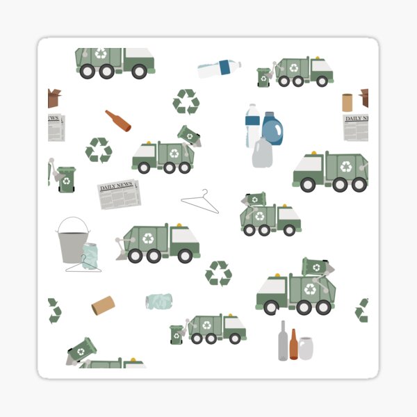 Item preview, Cute Green Recycling Truck Kids Vehicles  designed and sold by idovedesign.