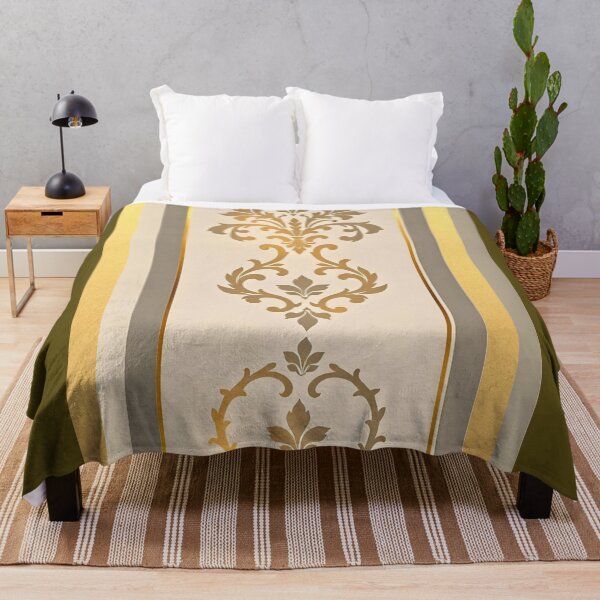 Item preview, Smoky Quartz Striped Gold Ombre Damask designed and sold by DesignsByPrnces.