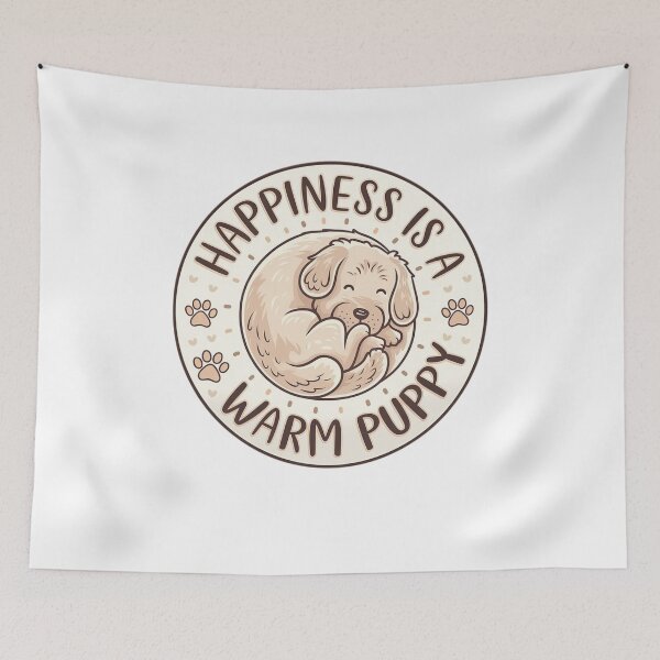 Item preview, Happiness is a warm puppy designed and sold by Mateusz Majcherek.