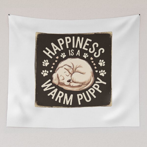 Item preview, Happiness is a warm puppy designed and sold by Mateusz Majcherek.