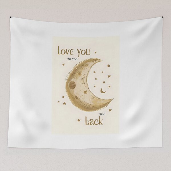 Item preview, Cute Moon with "Love You to the Moon and Back" – Magical Space Art designed and sold by Kids Art 4U.