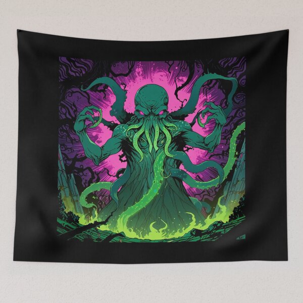Item preview, Cthulhu the evil all seeing Eldritch Lovecraftian God Anime Manga style art designed and sold by Vintage Designs +.
