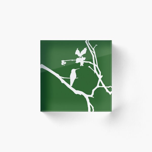 Hummingbird Green Acrylic Block
