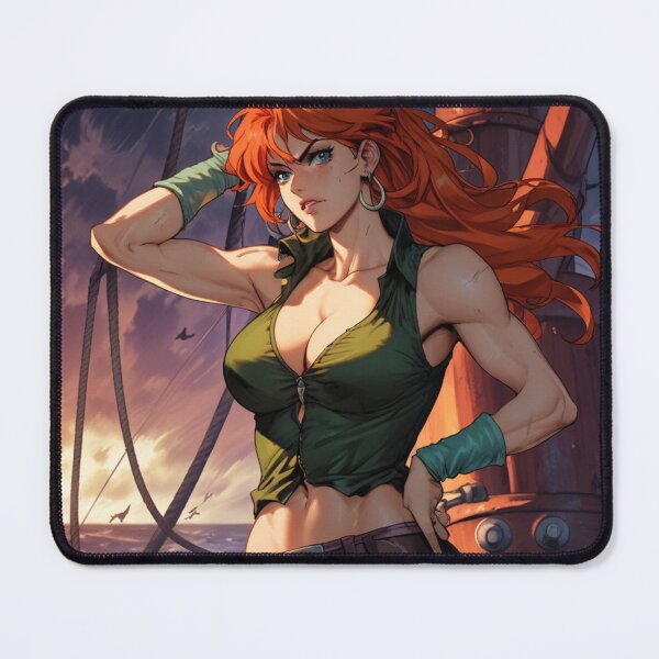 Item preview, Vintage Manga style Red Head Pirate Queen Anne Bonney vintage Anime Manga Illustration designed and sold by Vintage Designs +.
