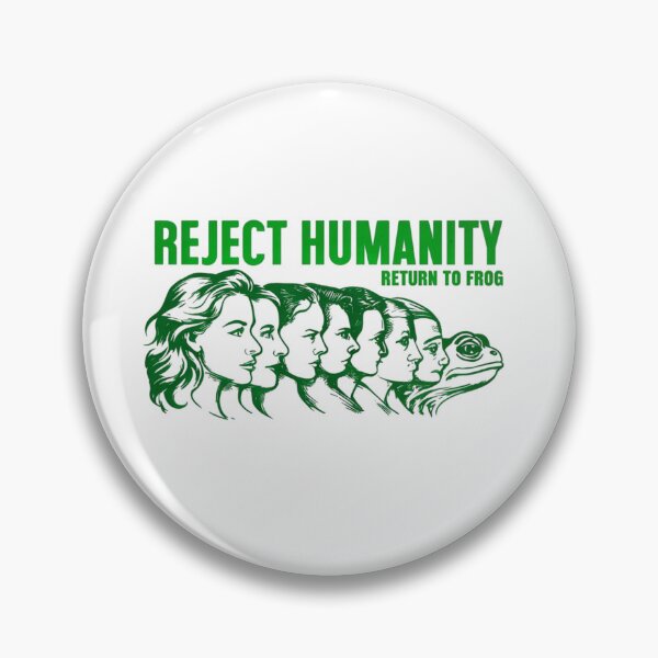 Item preview, "Reject Humanity, Embrace Frog" – Funny Evolution Meme T-Shirt for Frog & Nature Lovers designed and sold by Colorful-Garden.