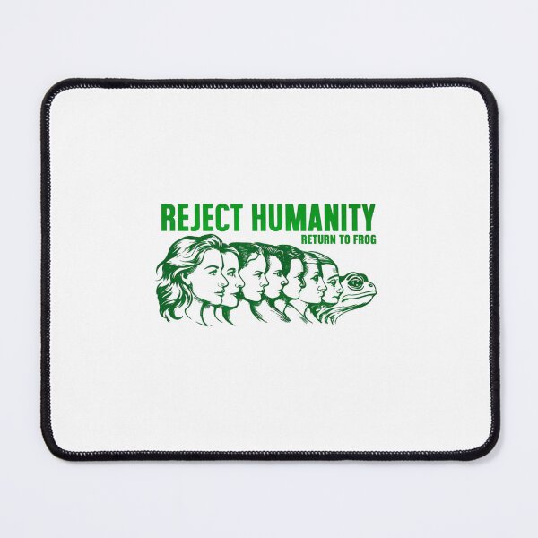 Item preview, "Reject Humanity, Embrace Frog" – Funny Evolution Meme T-Shirt for Frog & Nature Lovers designed and sold by Colorful-Garden.