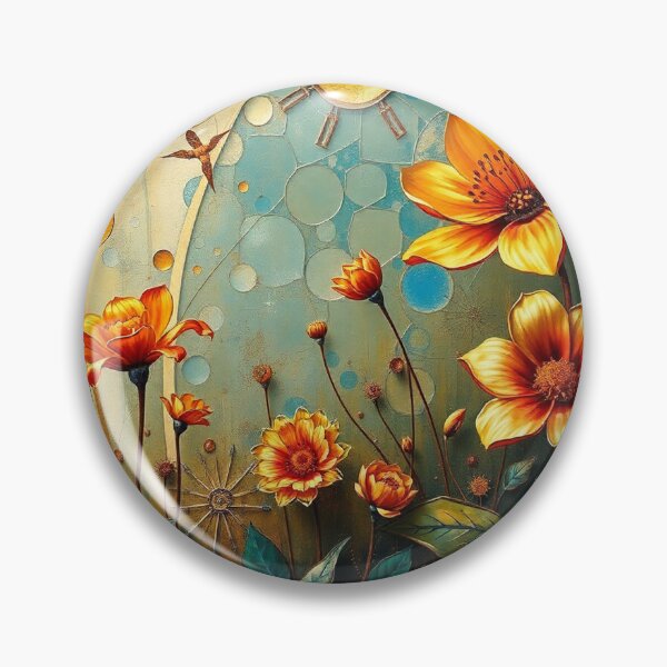Item preview, A Beautiful Flower Garden painting inspired by Gustav Klimt designed and sold by Vintage Designs +.