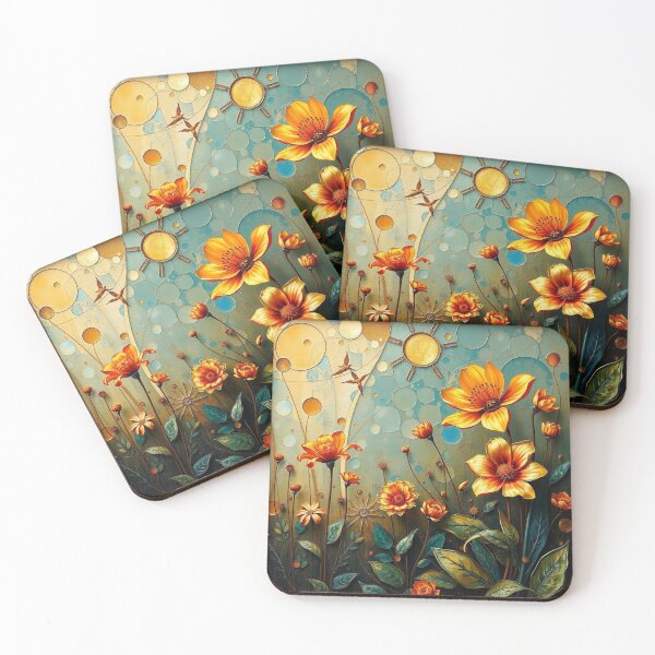 Item preview, A Beautiful Flower Garden painting inspired by Gustav Klimt designed and sold by Vintage Designs +.
