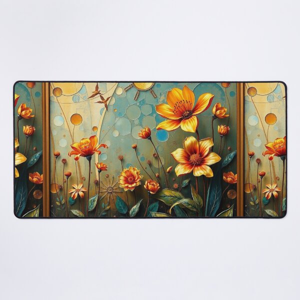 Item preview, A Beautiful Flower Garden painting inspired by Gustav Klimt designed and sold by Vintage Designs +.