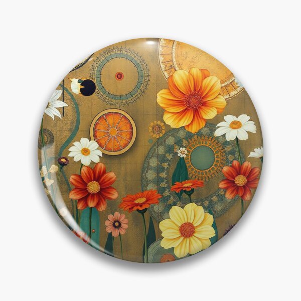 Item preview, A Beautiful Flower Garden painting inspired by Gustav Klimt designed and sold by Vintage Designs +.