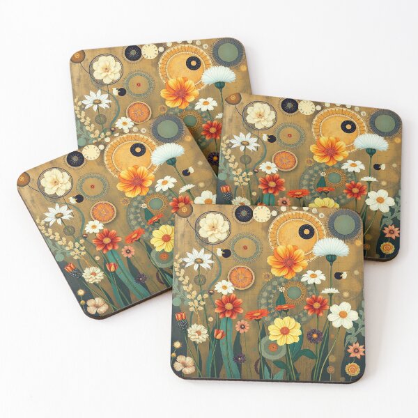 Item preview, A Beautiful Flower Garden painting inspired by Gustav Klimt designed and sold by Vintage Designs +.