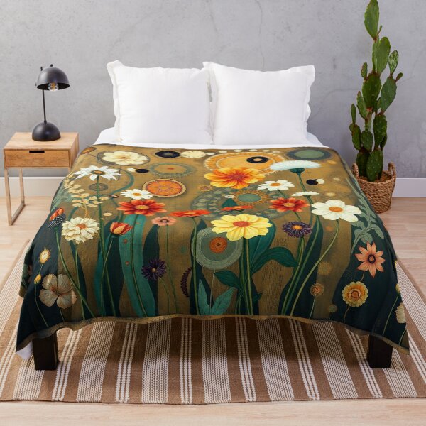 Item preview, A Beautiful Flower Garden painting inspired by Gustav Klimt designed and sold by Vintage Designs +.