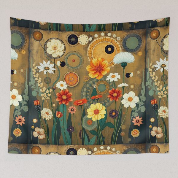 Item preview, A Beautiful Flower Garden painting inspired by Gustav Klimt designed and sold by Vintage Designs +.