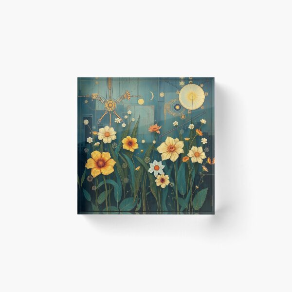 Item preview, A Beautiful Flower Garden painting inspired by Gustav Klimt designed and sold by Vintage Designs +.