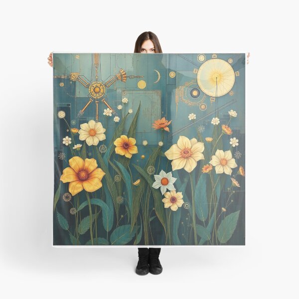 Item preview, A Beautiful Flower Garden painting inspired by Gustav Klimt designed and sold by Vintage Designs +.