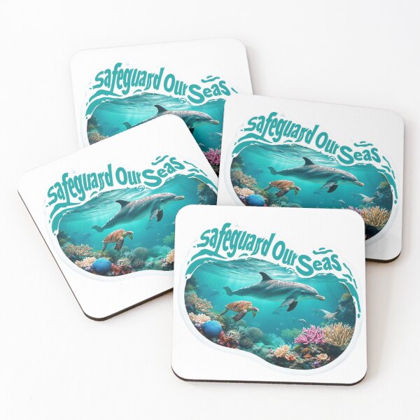 Item preview, "Protect Our Oceans" with Corals and Dolphins  Premium Cool Trendy Best Gift designed and sold by Imaginarium of Chaos falcon88 .