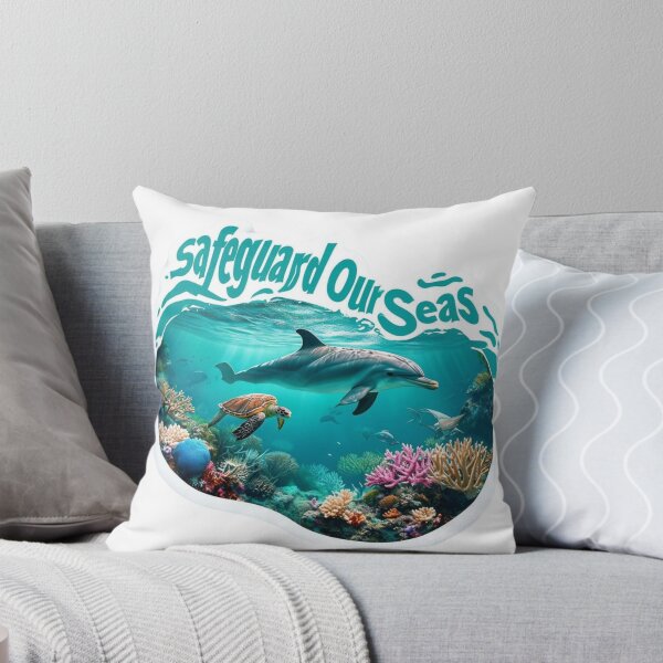 Item preview, "Protect Our Oceans" with Corals and Dolphins  Premium Cool Trendy Best Gift designed and sold by Imaginarium of Chaos falcon88 .