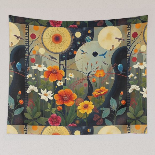 Item preview,  A Beautiful Flower Garden painting inspired by Gustav Klimt designed and sold by Vintage Designs +.