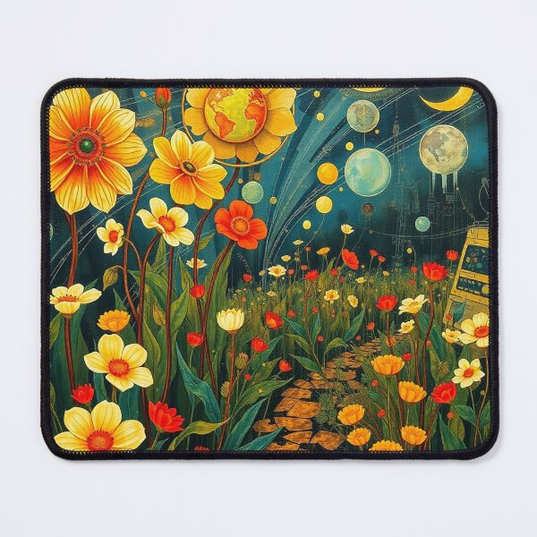 Item preview, A Beautiful Flower Garden painting inspired by Gustav Klimt designed and sold by Vintage Designs +.