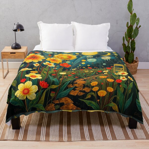 Item preview,  A Beautiful Flower Garden painting inspired by Gustav Klimt designed and sold by Vintage Designs +.