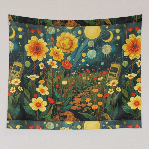 Item preview,  A Beautiful Flower Garden painting inspired by Gustav Klimt designed and sold by Vintage Designs +.