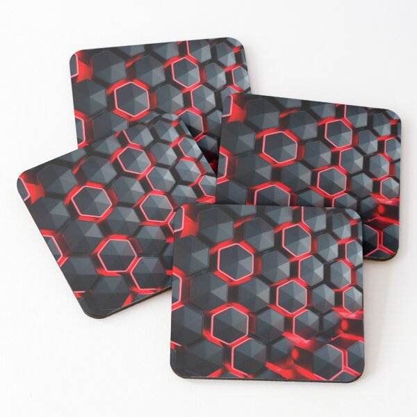 Item preview, Red & Black Sci-Fi Hexagon Pattern designed and sold by Bellassi.